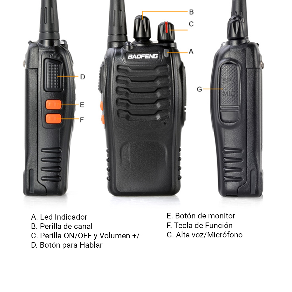 Handy Baofeng BF-888S Kit x20 5w 16CH UHF Hasta 10km + 40 Baterías y 20 Manos Libres - Imagen 6
