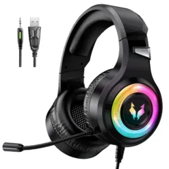 Auriculares Gamer Alpha A9000 Play Microfono Luz RGB Cancelacion Sonido