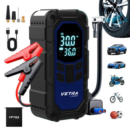 Cargador Arrancador De Batería De Autos Vetra By Gadnic Inflador Portátil 12V 150 PSI 4 En 1 Compresor