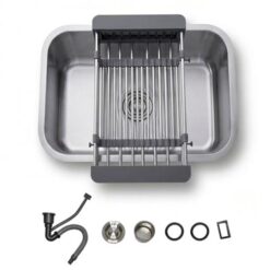 Bacha de Cocina Rieti by Gadnic 76cm Acero Inoxidable 201 Kit Completo