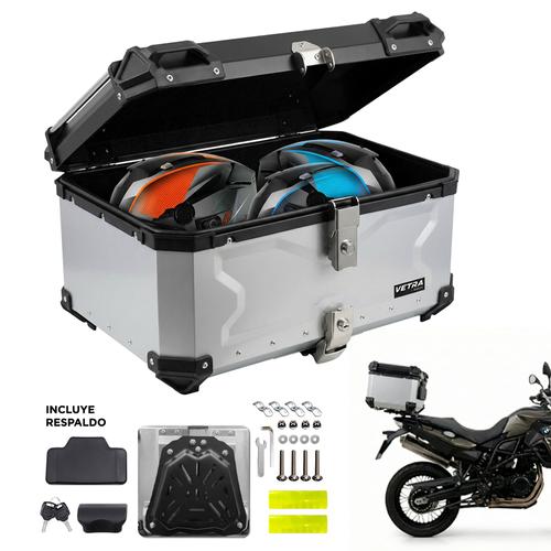 Baúl Top Case 65L Para Moto Vetra By Gadnic Trasero Aluminio Porta Casco