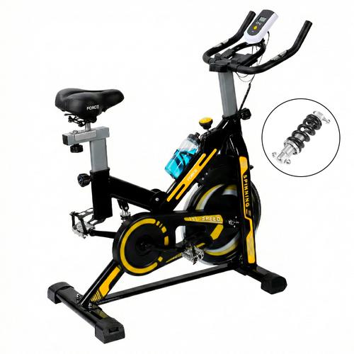 Bicicleta Fija De Spinning Force By Gadnic Disco De Inercia 6 Kg Con Amortiguador Display LCD Soporte De Botellas