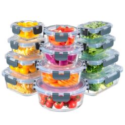 Set x12 Contenedor Hermético De Vidrio Gadnic Apto Microondas Horno Freezer Heladera Tupper Lucheras