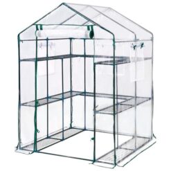 Invernadero Gadnic 12 Estantes Estructura Acero Cobertura PVC UV Indoor Outdoor Puerta Enrollable 215x143x195cm Cultivo