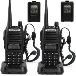 Handy Baofeng UV-82 10w Kit x2 Bi-Banda 128CH Hasta 20km + 4 Baterías y 2 Manos Libres