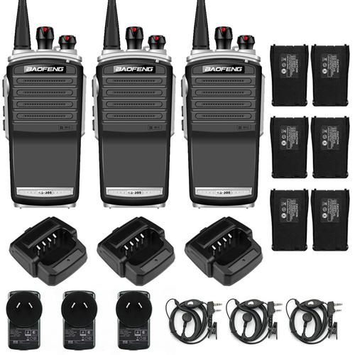 Handy Baofeng KS-305 Profesional Kit x3 5w Hasta 10km + 6 Baterías y 3 Manos Libres