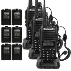 Handy Baofeng UV-82 10w Kit x3 Bi-Banda 128CH Hasta 20km  6 Baterías y 3 Manos Libres