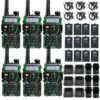 Handy Baofeng UV-5R 8w Camuflado Bi-Banda Kit x6 Hasta 12km + 12 Baterías y 6 Manos Libres