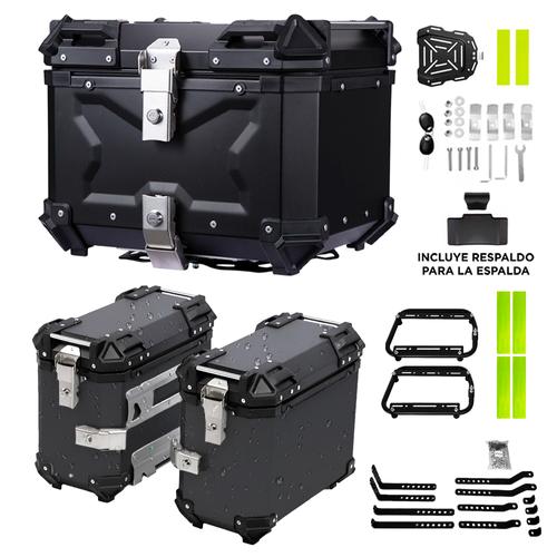 Kit Baules Moto Vetra By Gadnic 45L Trasero 2 Laterales 38L Aluminio Impermeables Universal