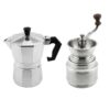Kit Cafetera Gadnic de Aluminio Moka + Molinillo Cafe Manual