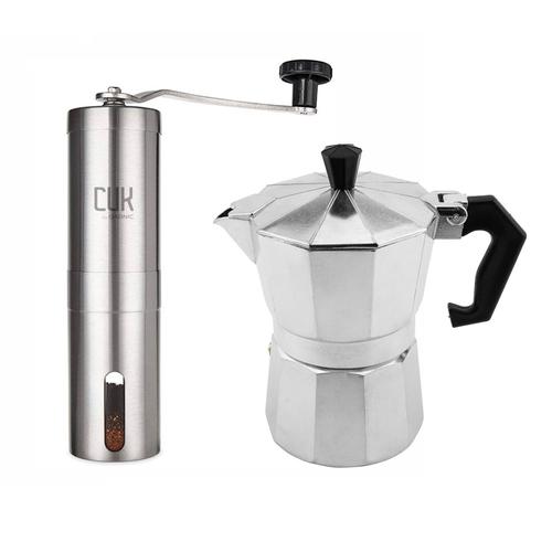 Kit Barista Molinillo Manual Aluminio Cafetera Gadnic Aluminio