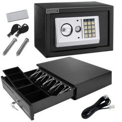 KIT Comercial Gaveta Dinero 5 Billetes G405 + Caja Fuerte E20