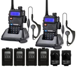 Handy Baofeng UV-5R Kit x2 Bi-Banda 5w Hasta 12km  4 Baterías y 2 Manos Libres