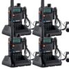 Handy Baofeng UV-5R Kit x4 Bi-Banda 5w Hasta 12km + 8 Baterías y 4 Manos Libres