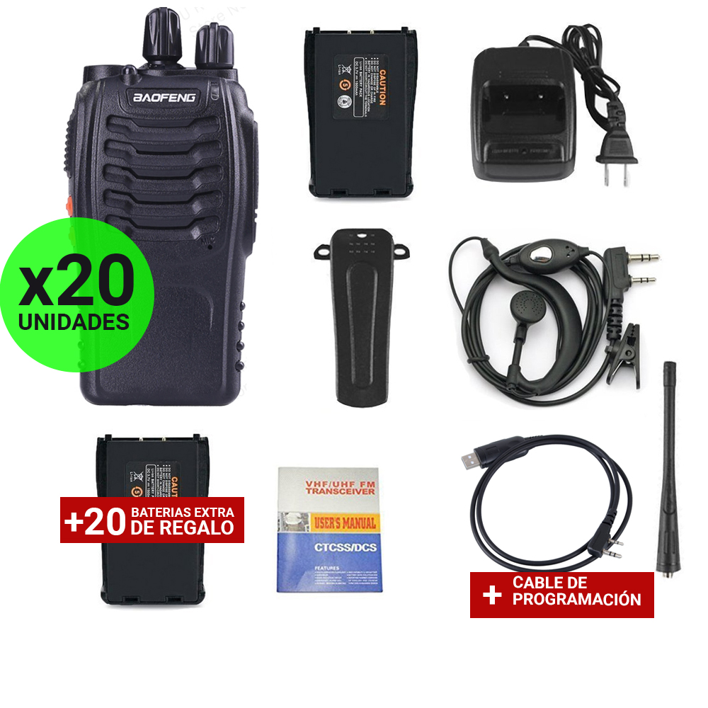 Handy Baofeng BF-888S Kit x20 5w 16CH UHF Hasta 10km + 40 Baterías y 20 Manos Libres - Imagen 7