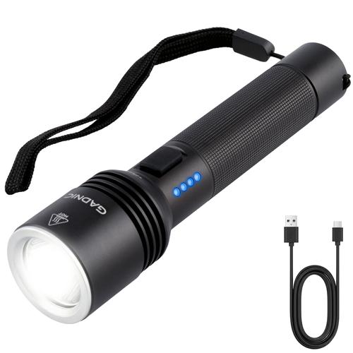 Linterna Gadnic 500 Lumenes Recargable LED OSRAM P8 Bateria 2200 mAh Aluminio IPX4 Con Carga USB