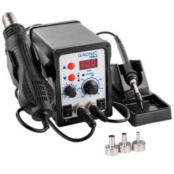 Estación de Soldado Gadnic 878D SMD 370w Aire Caliente Cautín Control PID 3 Boquillas