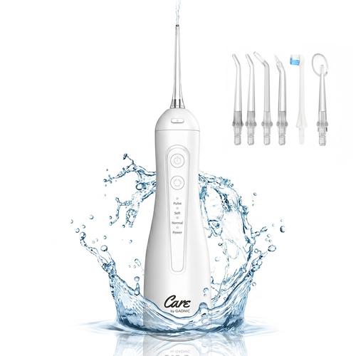 Irrigador Bucal Portátil Care By Gadnic 300ml Recargable 4 Modos de Limpieza 5 Boquillas Intercambiables