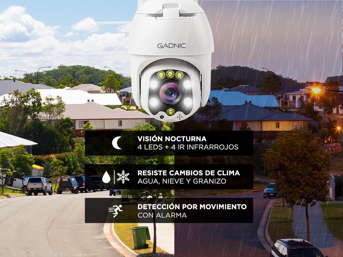 Camaras De Seguridad Gadnic DM300W x2 IP WIFI Para Exteriores 1080P Visión Nocturna - Imagen 3