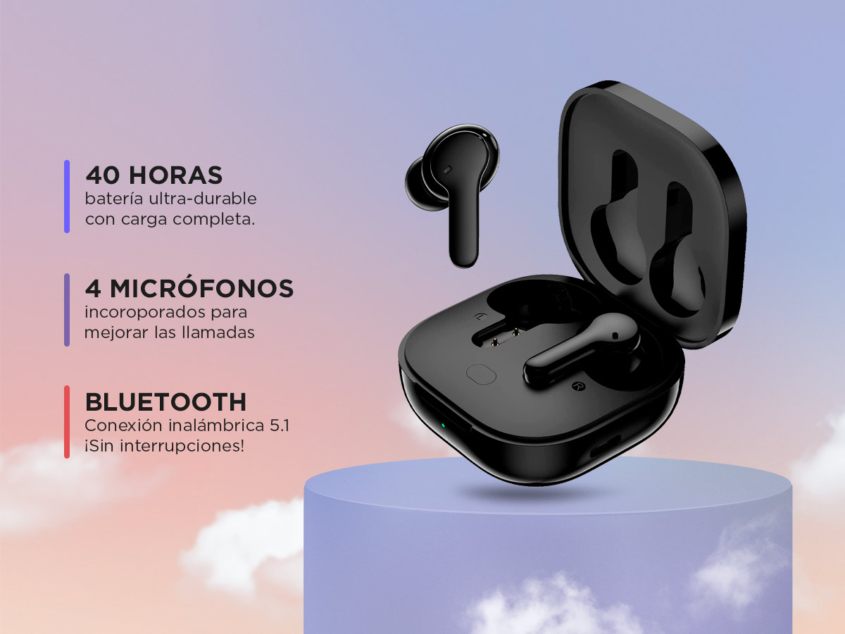 Auriculares Bluetooth QCY T13 Manos Libres Inalambrico Negro - Imagen 3