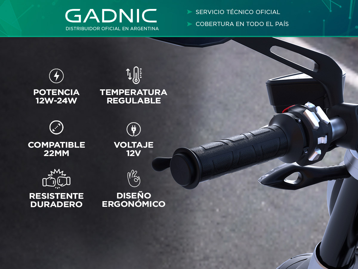Calienta Puños Para Moto Gadnic CPM350-ADV Temperatura Graduable - Imagen 2