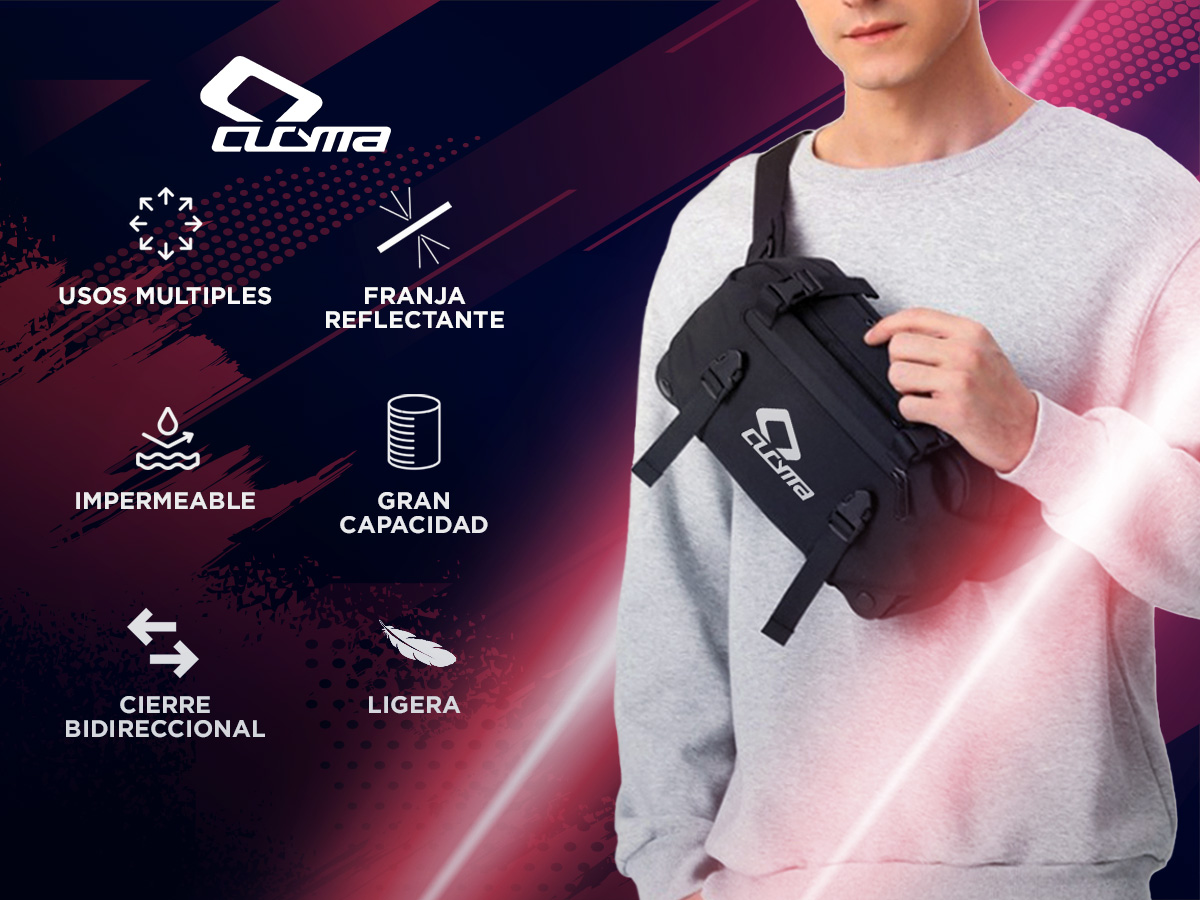 Riñonera Tactica Ideal Para Moto Bici Cucyma CB-Z2206 Impermeable Multiples Enganches - Imagen 2