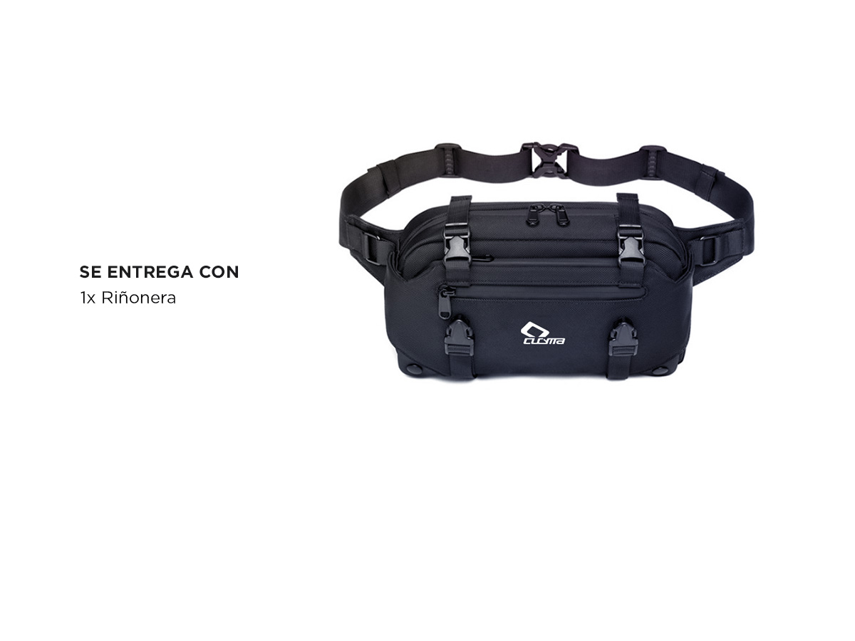 Riñonera Tactica Ideal Para Moto Bici Cucyma CB-Z2206 Impermeable Multiples Enganches - Imagen 5