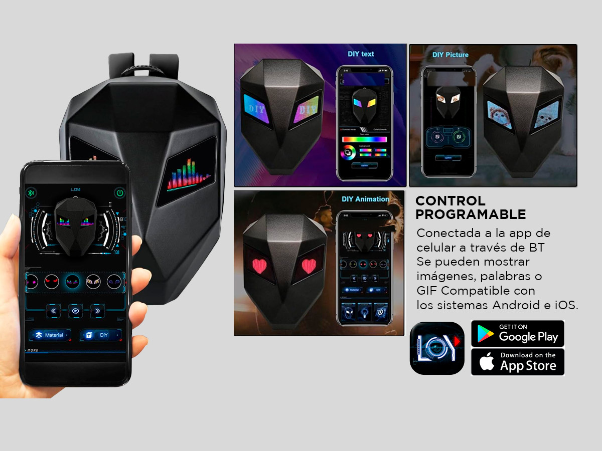 Mochila Para Moto Gadnic Pantalla Led Porta Casco Semi Rígida - Imagen 3