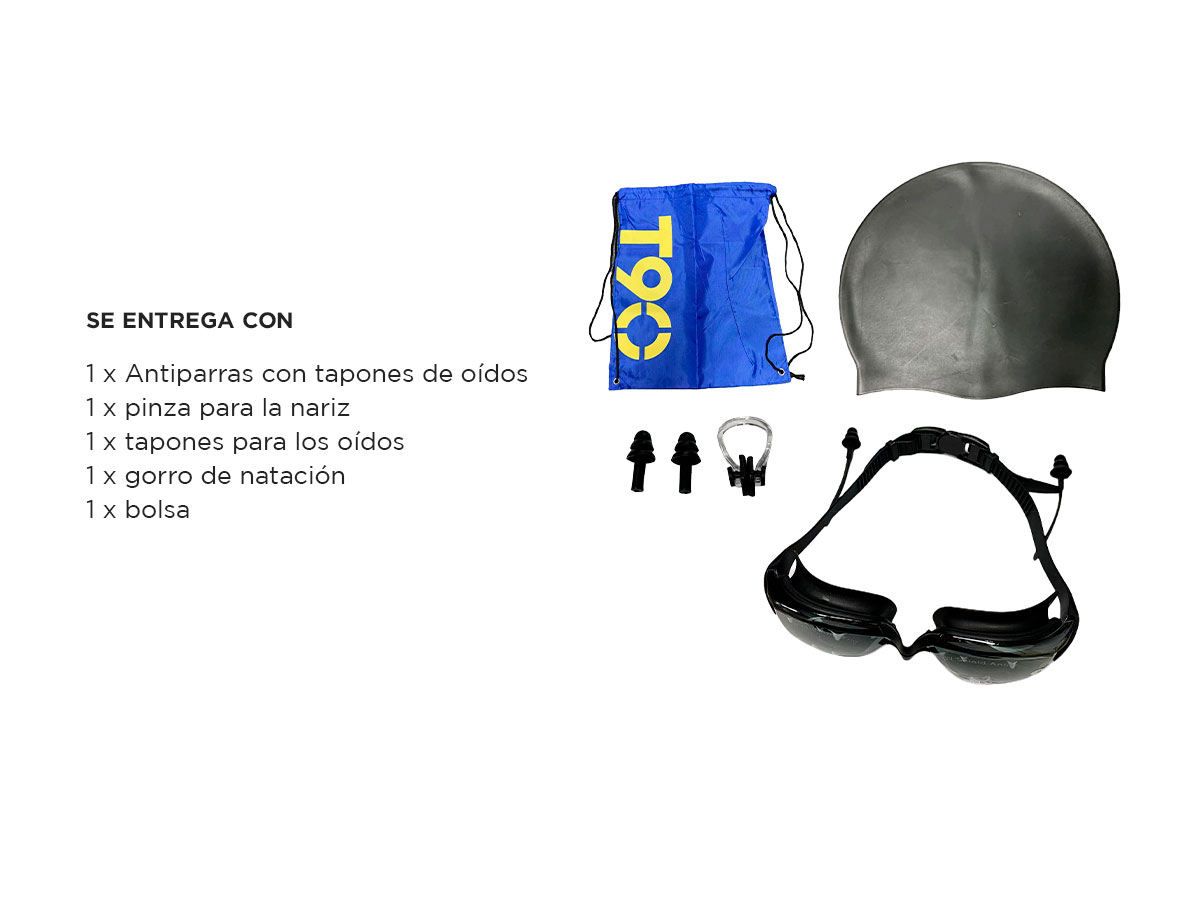 Kit de Natación 5 en 1 Gadnic 78OLE8 Antiparras Gorra Bolsa Tapones - Imagen 5