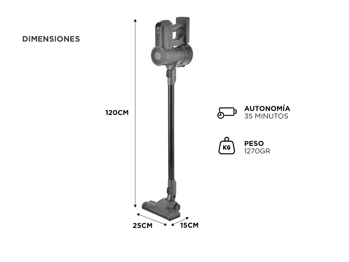 Aspiradora Inalámbrica Gadnic 2 En 1 Vertical y de Mano 200W - Imagen 6