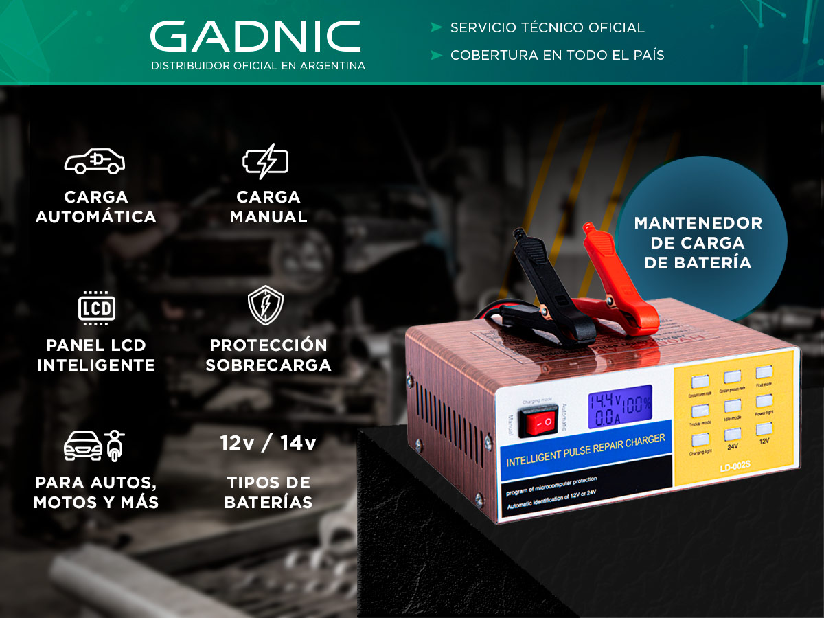 Cargador De Batería Para Auto Gadnic AV700 Mantenedor 12v 12A 24v 7A Corte Automático Inteligente - Imagen 2