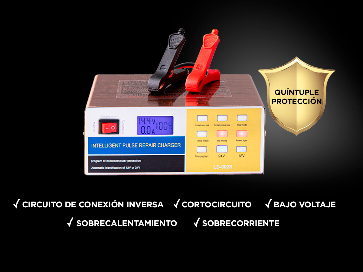 Cargador De Batería Para Auto Gadnic AV700 Mantenedor 12v 12A 24v 7A Corte Automático Inteligente - Imagen 4