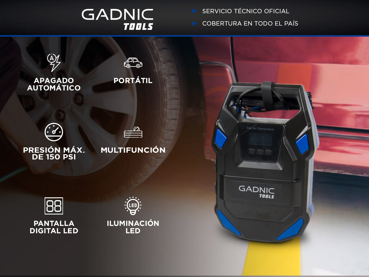 Compresor de Aire Portátil Gadnic Inflador Inalámbrico - Imagen 2