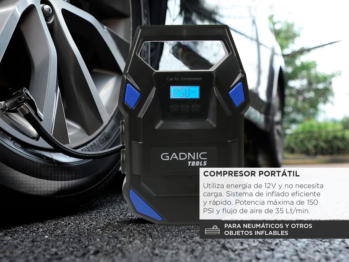 Compresor de Aire Portátil Gadnic Inflador Inalámbrico - Imagen 3