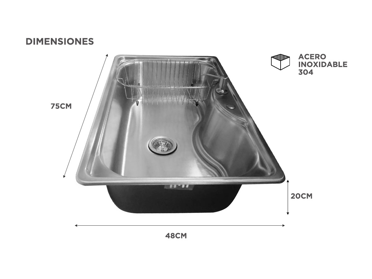 Bacha Lavabo Gadnic Escurridor de Cocina - Imagen 4