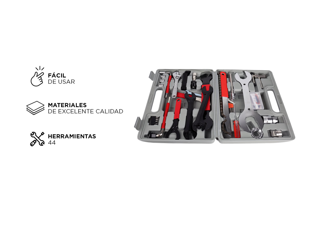 Kit Herramientas Para Bicicleta Gadnic 44 Piezas Reparacion Completa Llaves Extractores Manometro - Imagen 5