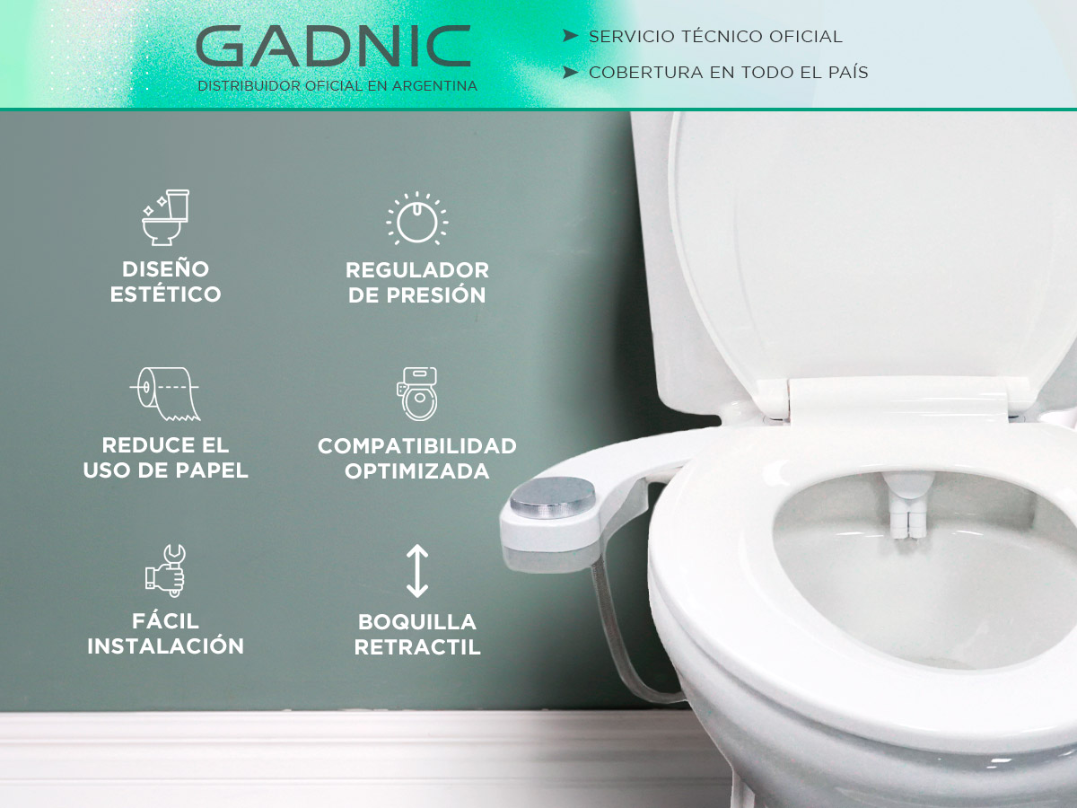 Bidet Para Inodoro Gadnic Agua Fría 2 Boquillas - Imagen 2