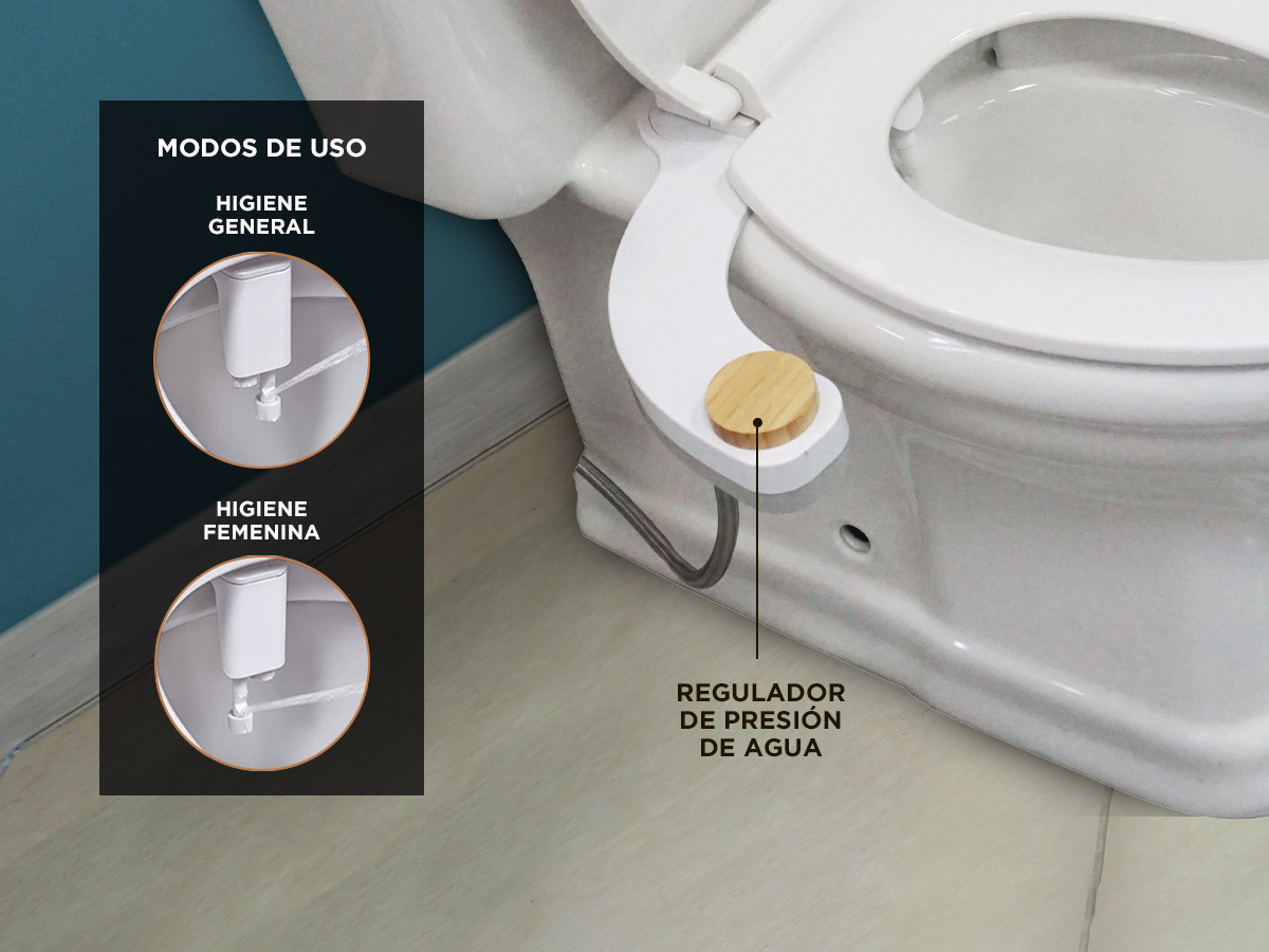 Bidet Para Inodoro Gadnic Agua Fría 2 Boquillas - Imagen 3