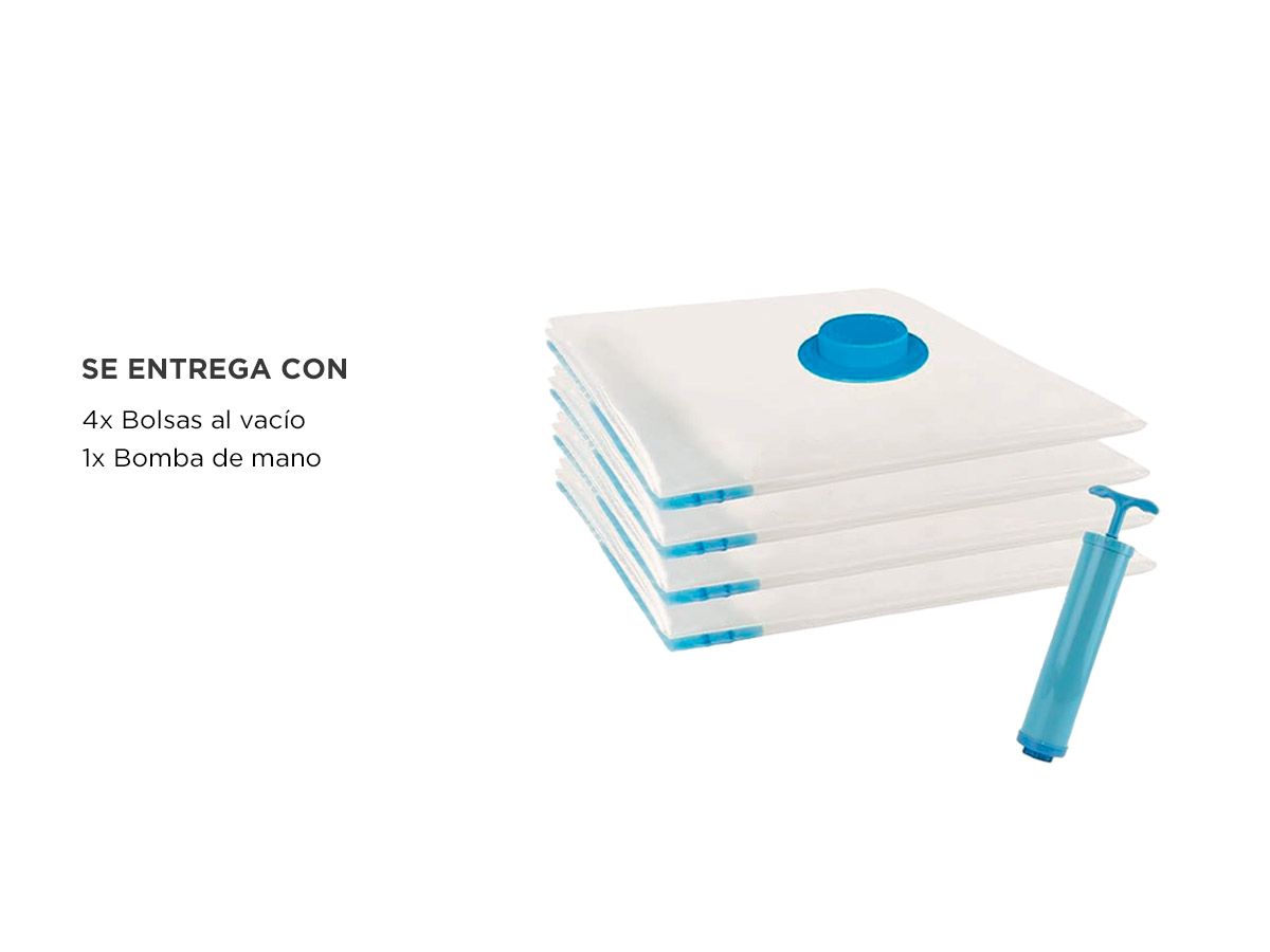 Kit Bolsas Al Vacio 4 En 1 Gadnic Para Guardar Ropa 80 x 120 cm - Imagen 6