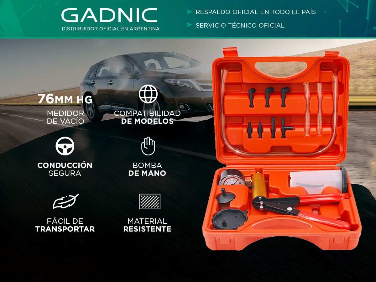 Kit Bomba De Vacío Gadnic HRT-1A Mangueras Purgadoras - Imagen 2