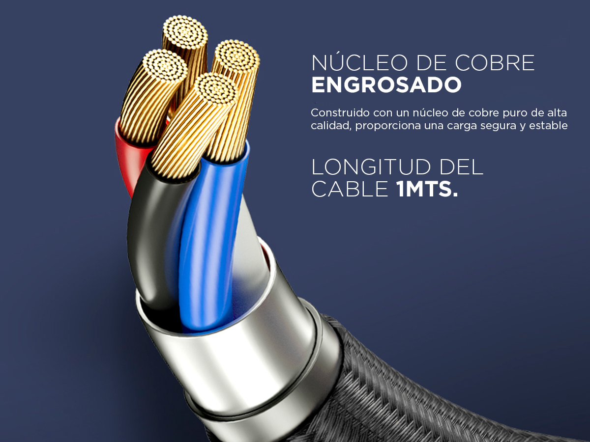 Kit x4 Cable Gadnic Magnético USB Type C Lightning Carga Rápida - Imagen 6