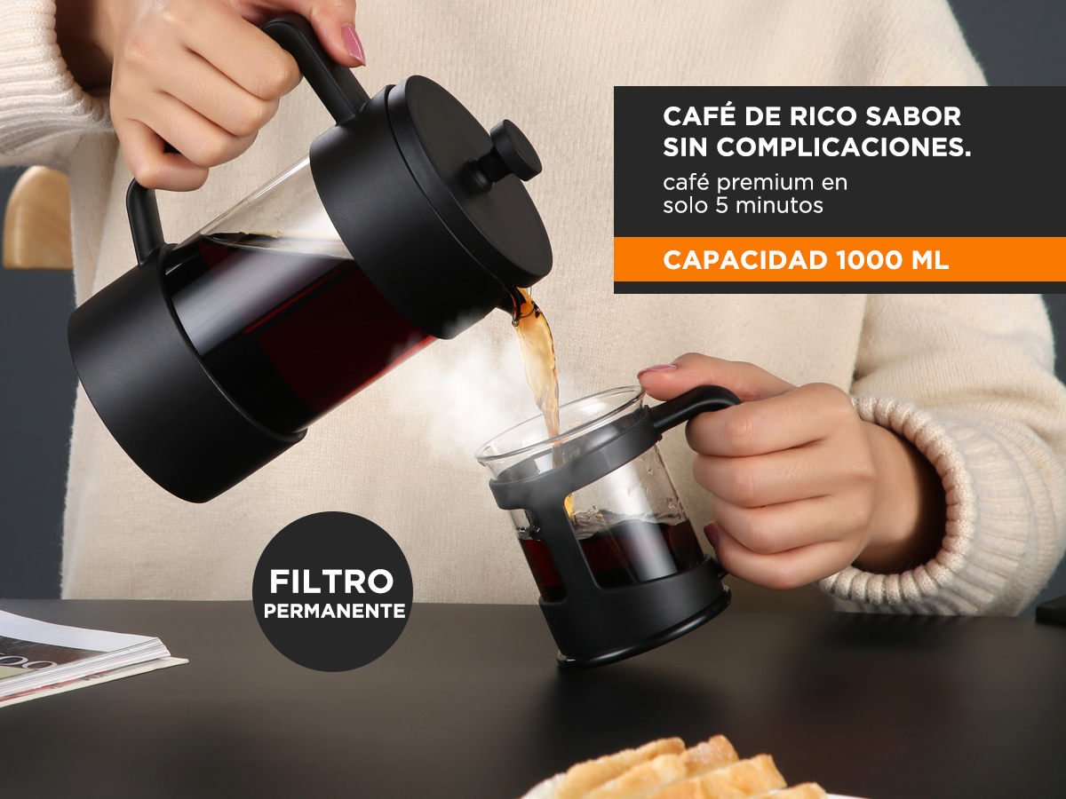 Set Barista Molinillo Cafe Manual + Cafetera Prensa Francesa Manual - Imagen 4