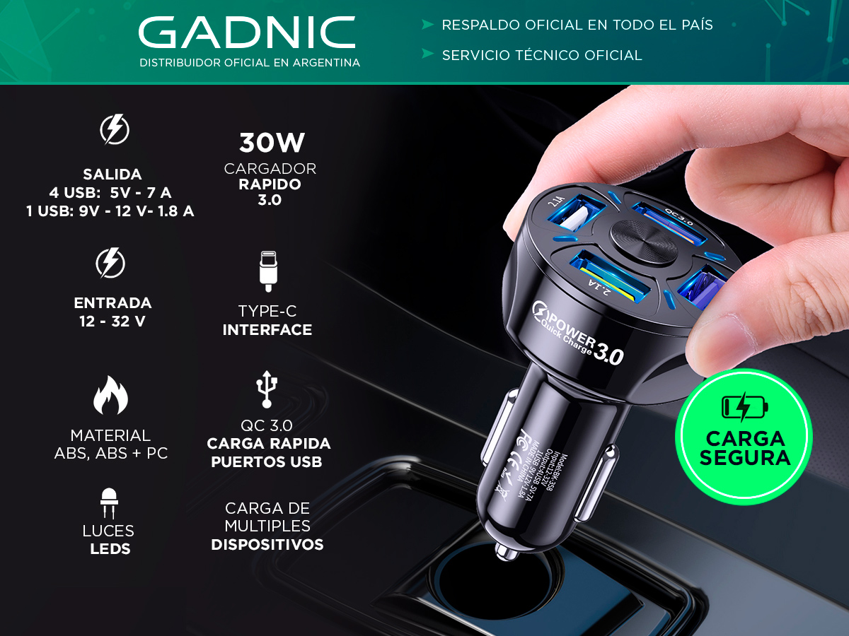 Cable Usb Magnético 3 en 1 Carga Rapida Cargador Para Auto USB - Imagen 2