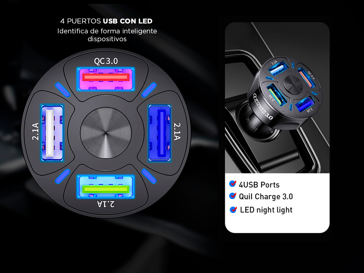 Cable Usb Magnético 3 en 1 Carga Rapida Cargador Para Auto USB - Imagen 5