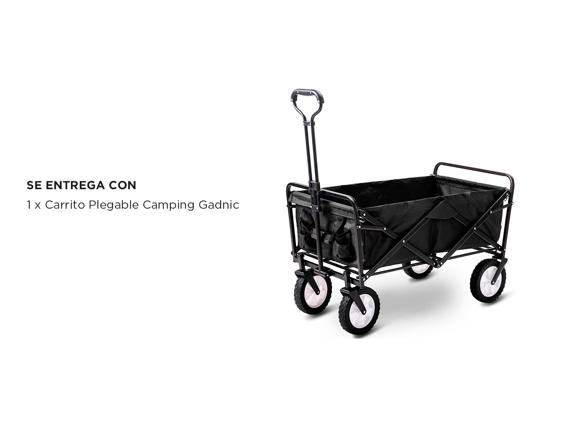 Carro Plegable Gadnic Aluminio Hasta 45 Kg Reforzado Compras Multiuso Camping Playa - Imagen 6