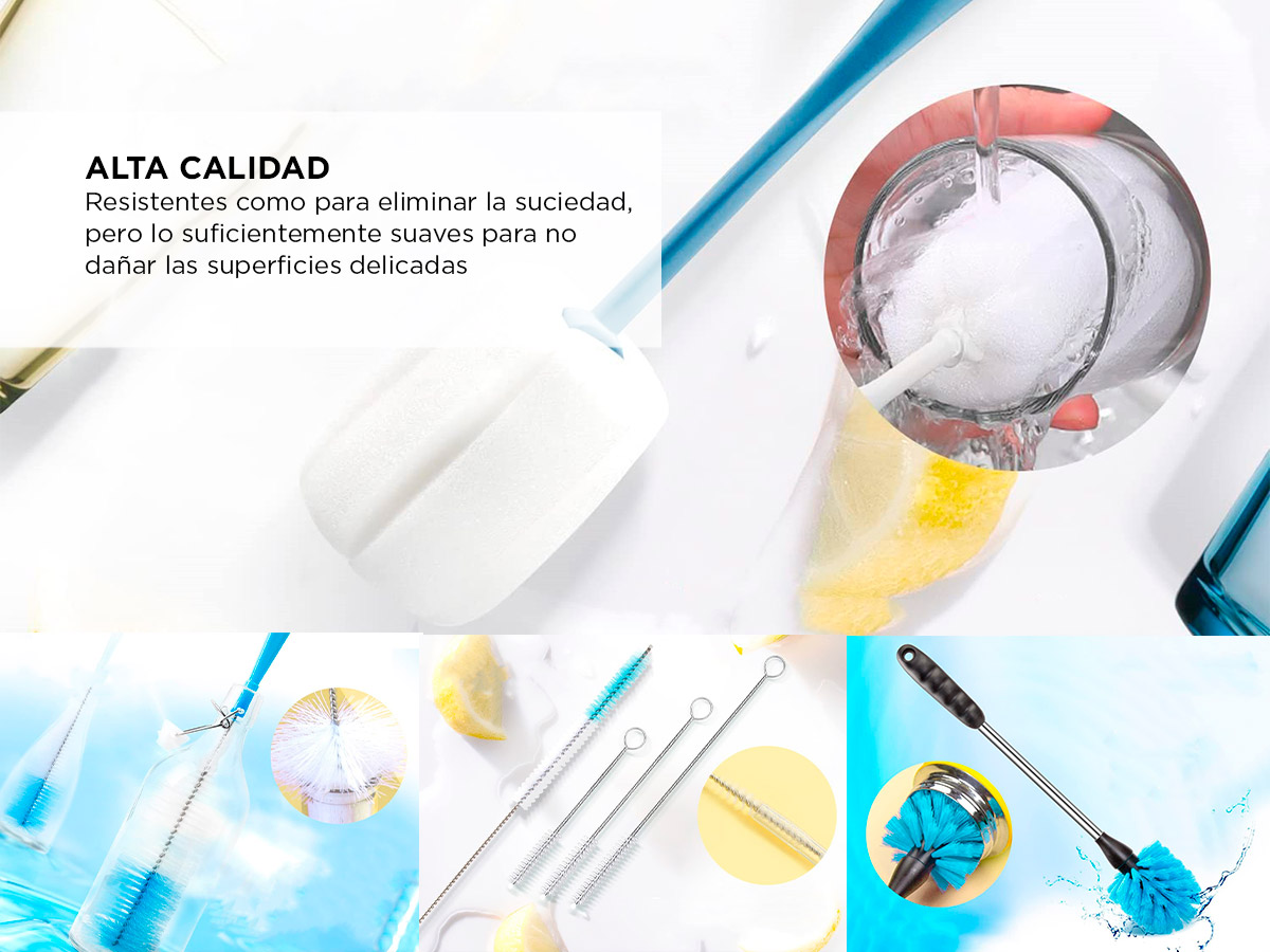 Juego de 8 Cepillos De Limpieza Gadnic Multifuncional de Mango Largo - Imagen 3