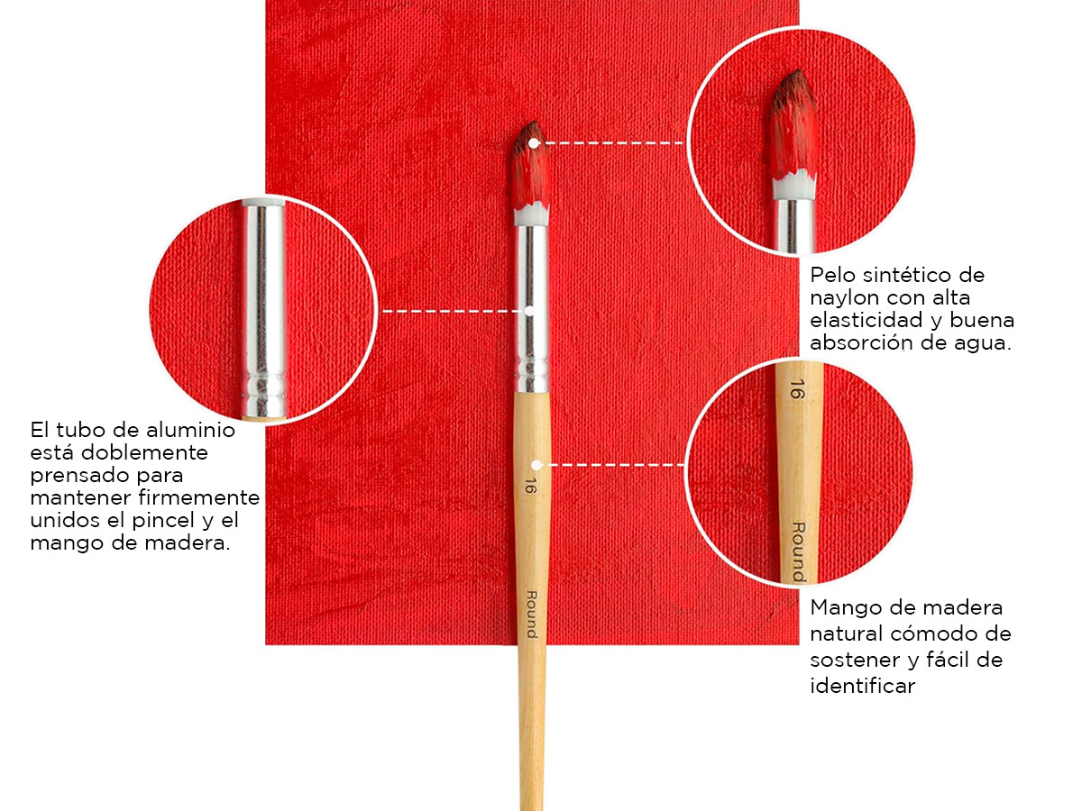 Kit de 24 pinceles de pintura Gadnic con Estuche - Imagen 4