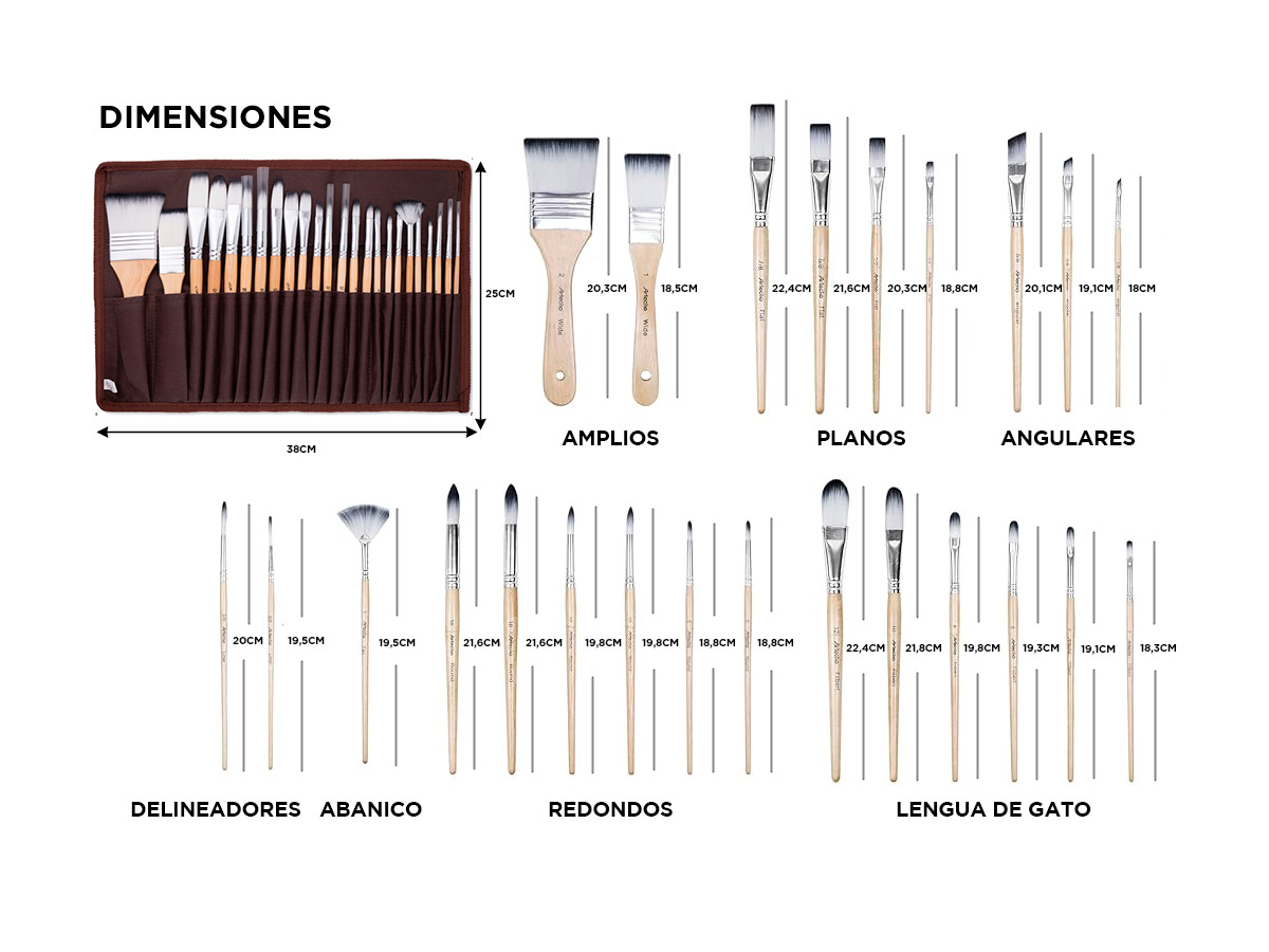 Kit de 24 pinceles de pintura Gadnic con Estuche - Imagen 5