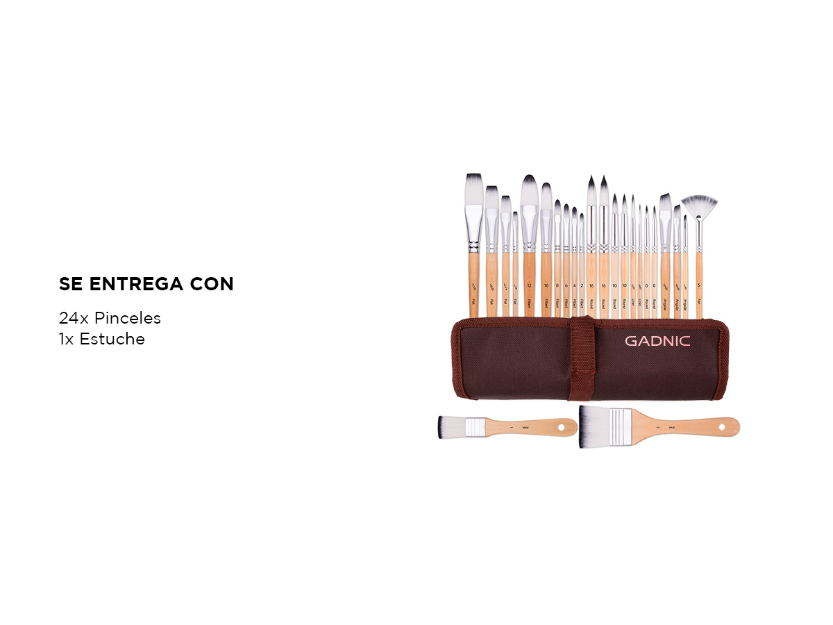 Kit de 24 pinceles de pintura Gadnic con Estuche - Imagen 6