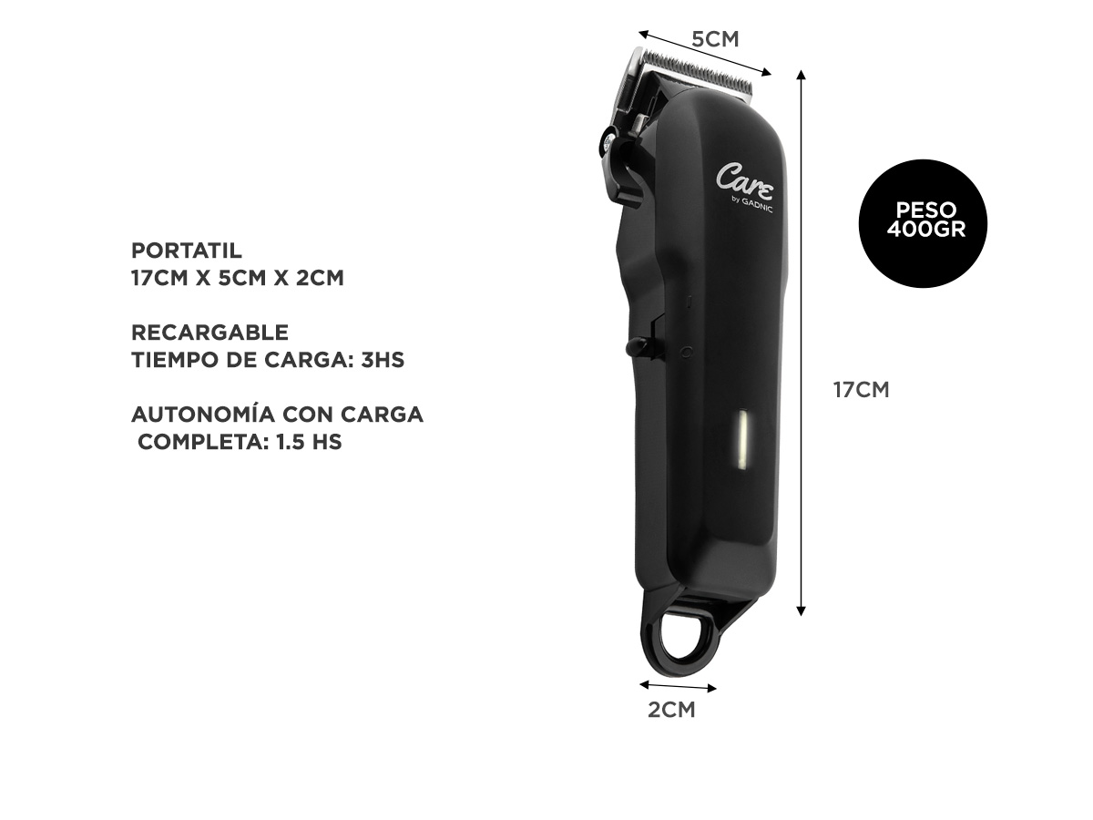 Set 3 en 1 Tijera Pulir Navaja + Cortadora de Pelo Recargable CARE + Cortadora de Pelo Patillera Gadnic - Imagen 5